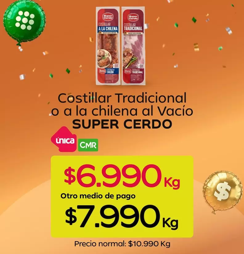 Súper Cerdo - Costillar Tradicional O A La Chilena Al Vacío