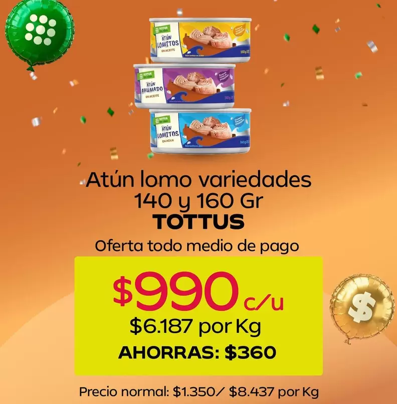 Tottus - Atún Lomo Variedad