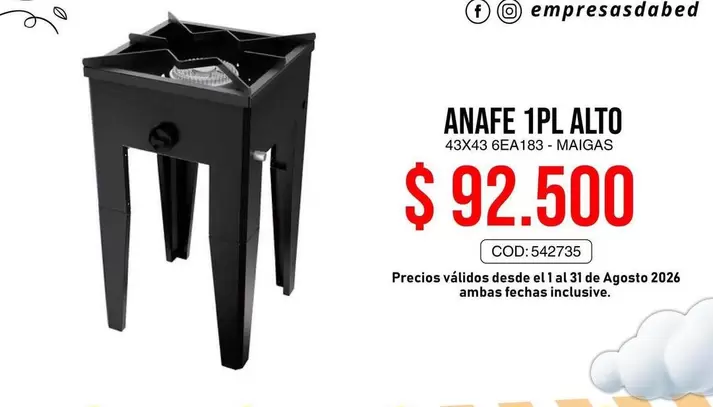 Maigas - Anafe 1 P Alto