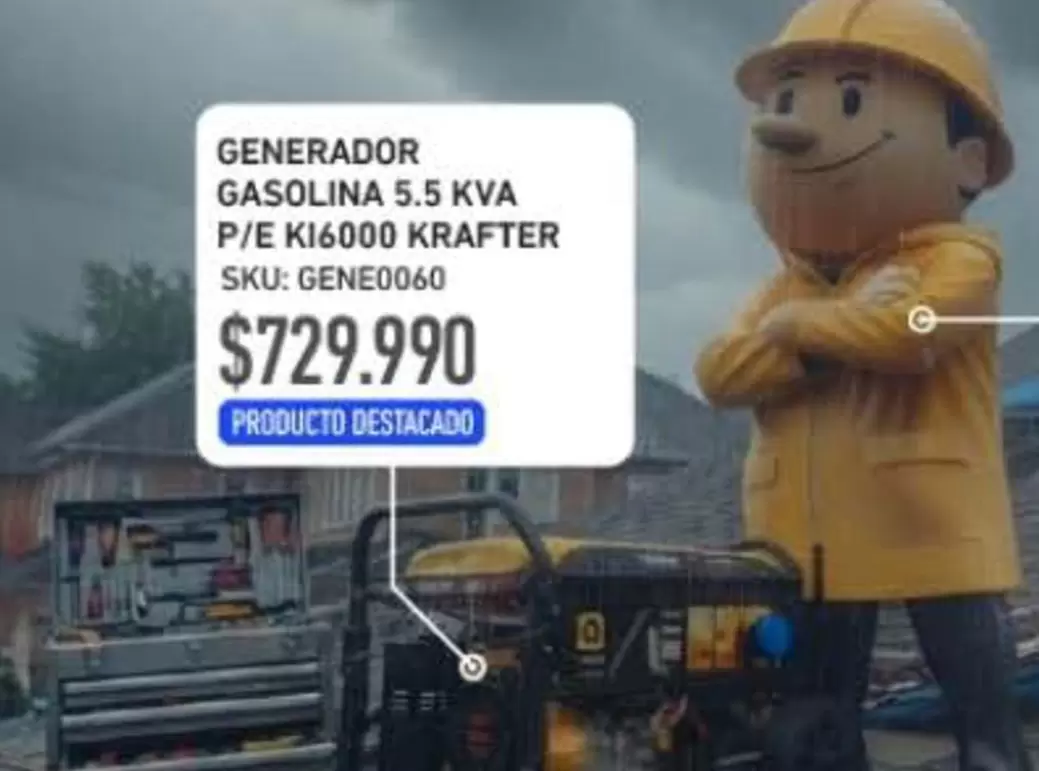 Krafter - Generador Gasolina 5.5 KvA P/e Ki6000