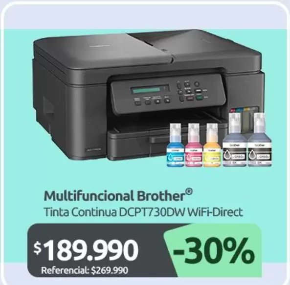 Brother - Multifuncional Tinta Continua Dcpt730dw Wifi Direct