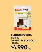 Tesa - Burlete Puerta Perfil P 38 Mm 1 M Blanco