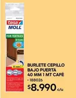 Tesa - Burlete Cepillo Bajo Puerta 40 Mm 1 Mt Cafe