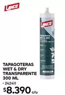 Lanco - Tapagoteras Wet & Dry Transparente 300 Ml