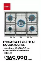 Teka - Encimera Ex 70.15g Ai 5 Quemadores