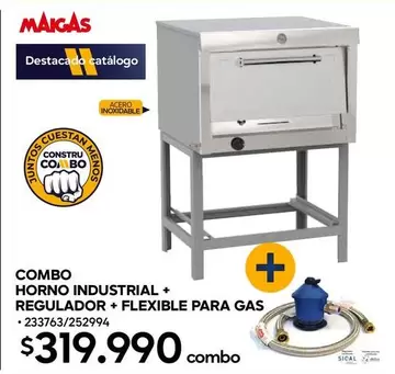 Maigas - Horno Industrial + Regulador + Flexible Para Gas