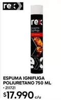 Rex - Espuma Ignifuga Poliuretano 750 Ml