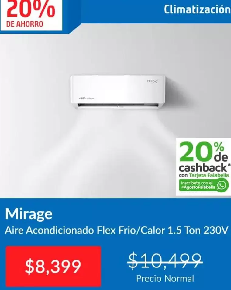 Flex - Aire Acondicionado Frio/calor 1.5 Ton 230V