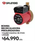 Splendid - Bomba Recirculadora Presurizadora