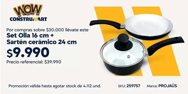 Set Olla 16 Cm + Sartén Ceramico