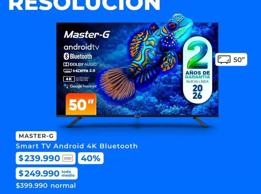 Master-G - Smart Tv Android 4k Bluetooth