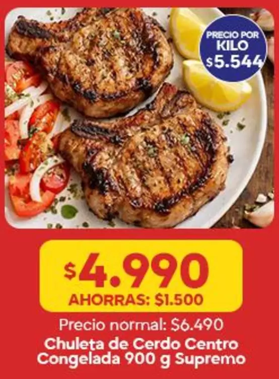Chuleta De Cerdo Centro Congelada