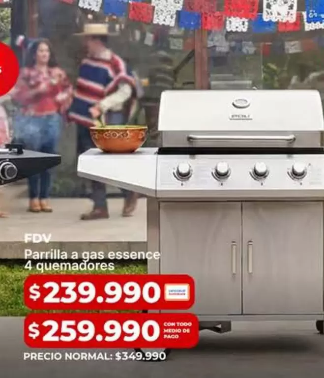 FDV - Parrilla A Gas Essence 4 Quemadores