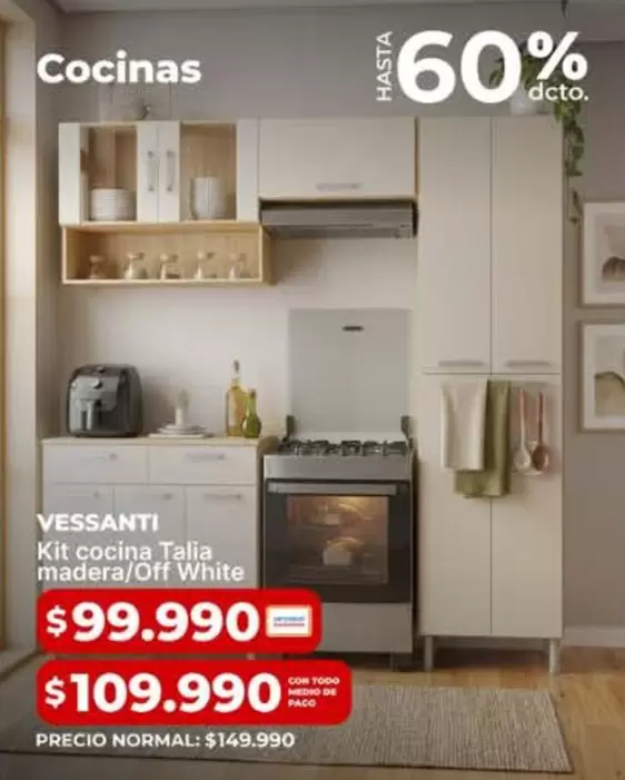 Vessanti - Kit Cocina Talla Madera/Off White