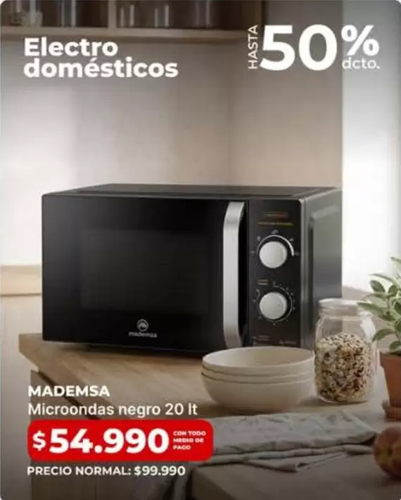 Mademsa - Microondas Negro 20 lt
