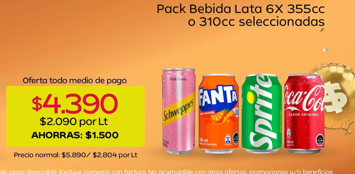 Fanta - Bebida Lata 6x