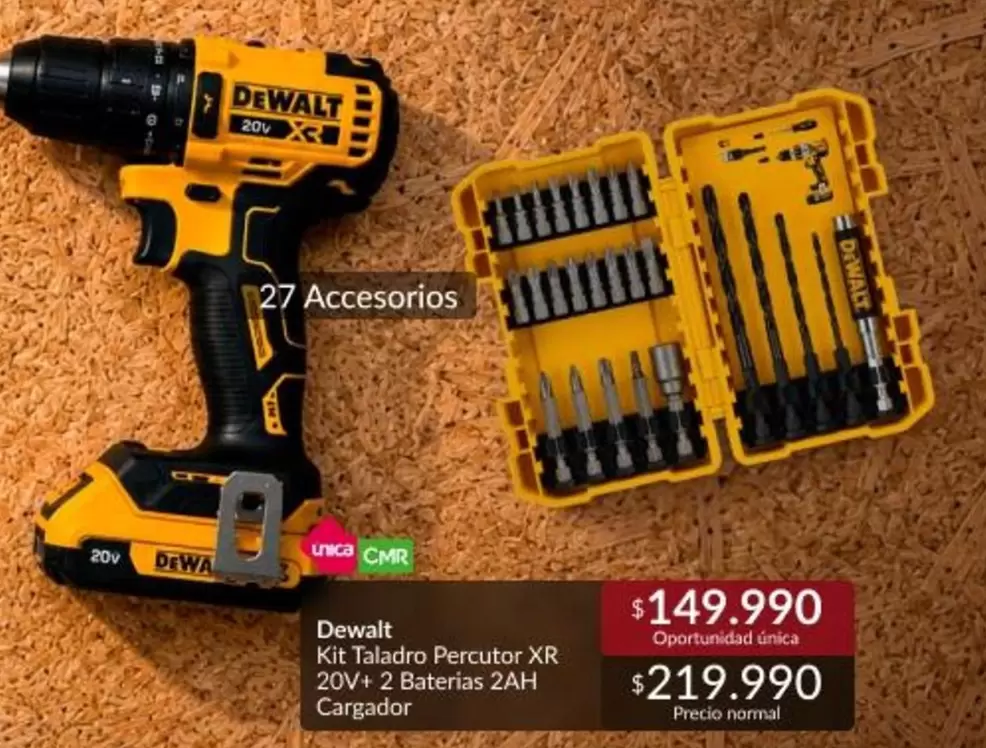 Dewalt - Kit Taladro Percutor XR