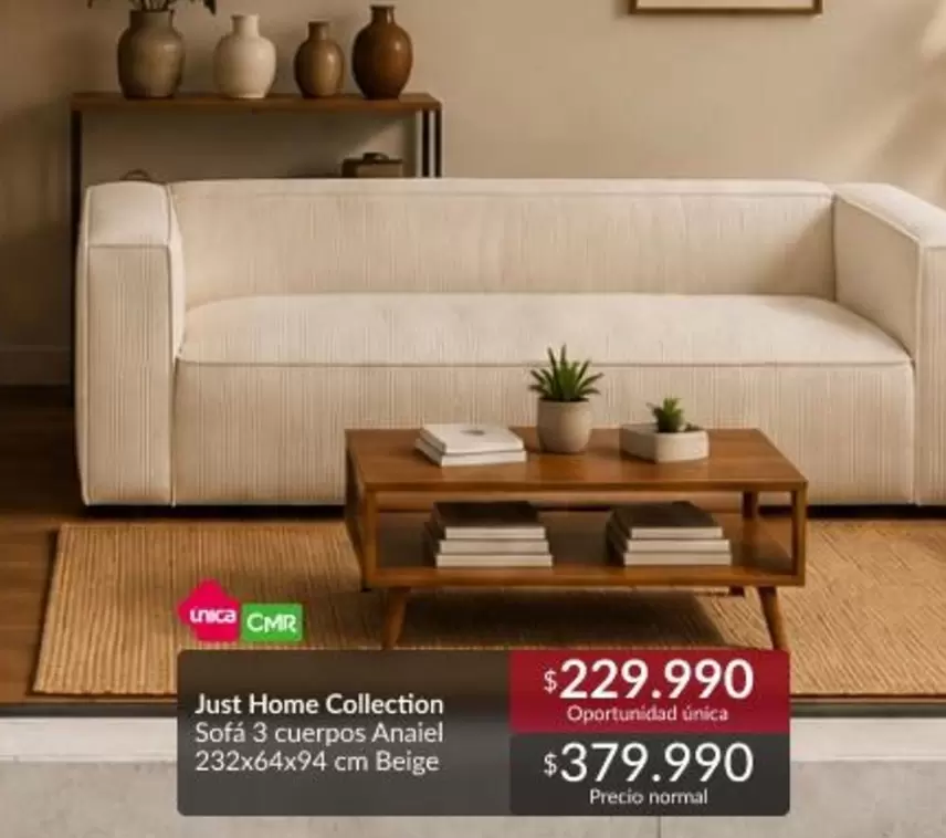 Just Home Collection Sofa 3 Cuerpos