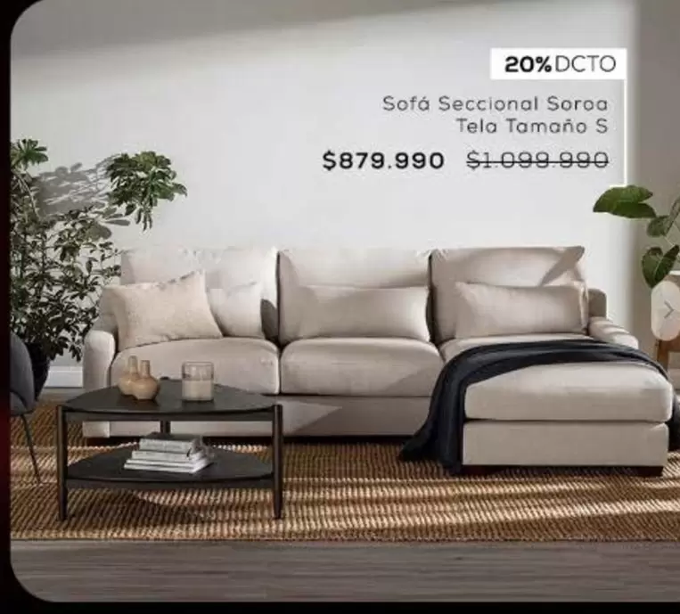 Sofá Regional Sorao Tela Tamaño S