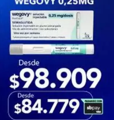 Wegovy 0.25mg 0.8kg