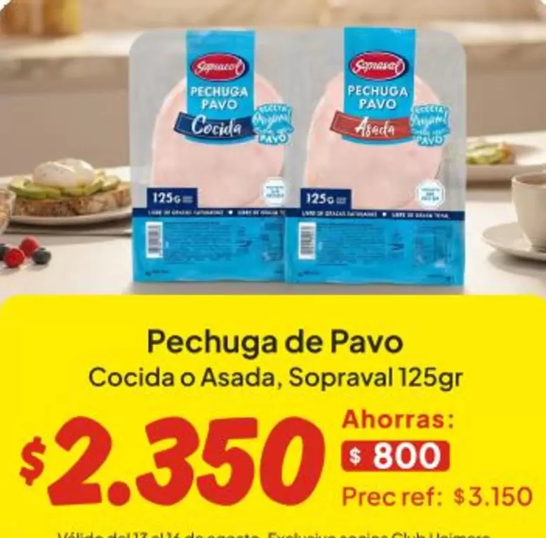 Sopraval - Pechuga De Pavo Cocida O Asada,