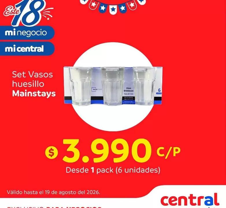 Mainstays - Set Vasos Huesillo