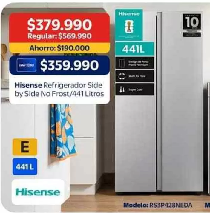 Hisense - Refrigerador Side By Side No Frost/441 Litros