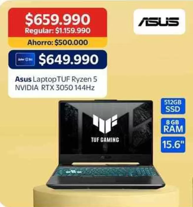 Asus -  Laptop Tuf Ryzen 5 Nvidia Rtx