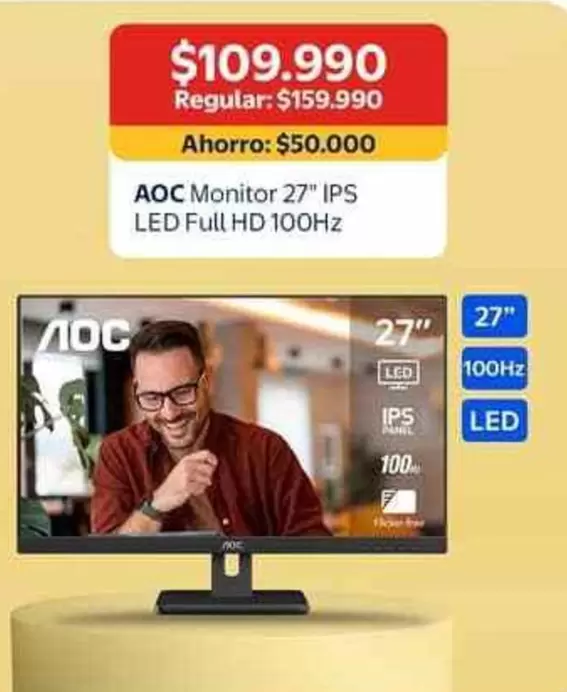 AOC -  Monitor 27" IPS LED Full HD 100H2