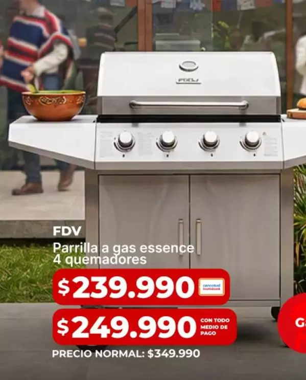 FDV - Parrilla A Gas Essence 4 Quemadores