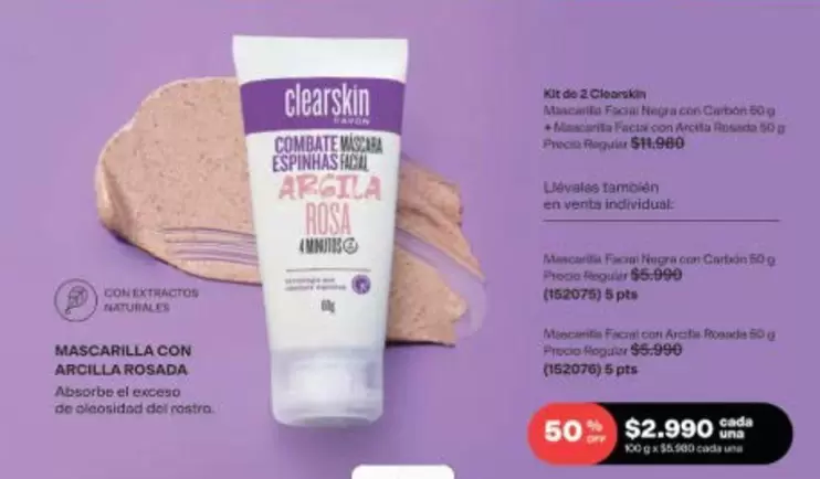 Clearskin - Mascarilla Con ARCILLA
