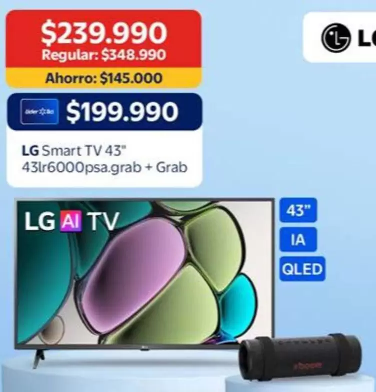 LG - Smart Tv 43'' 43'' 600ppsa.grab + Grab