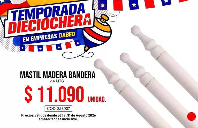 MTS - Mastil Madera Bandera