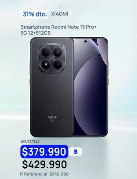 Xiaomi - Smartphone Redmi Note 15 Pro+ 5G 12+512GB