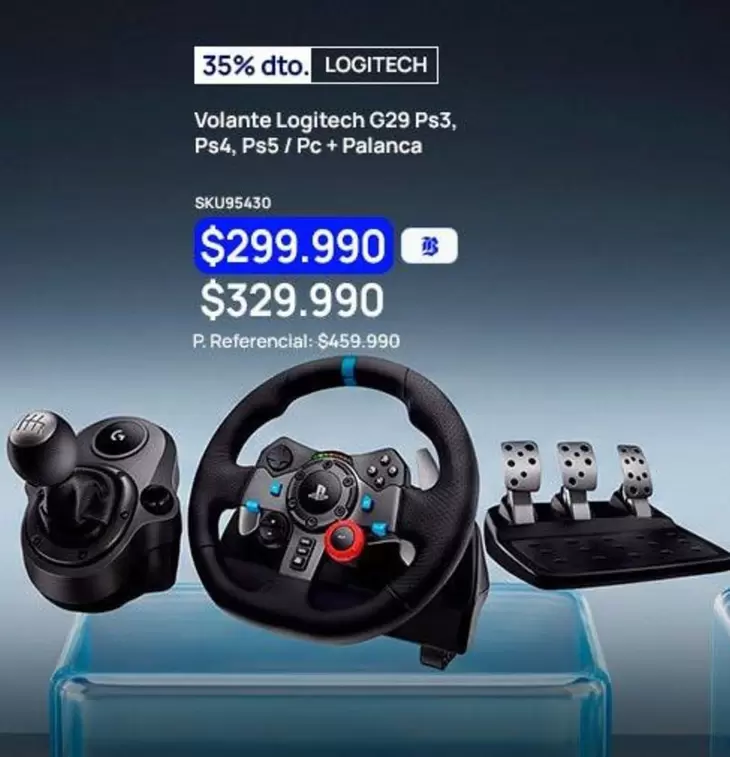 Logitech - Volante G29 Ps3, Ps4, Ps5/ Pc + Palanca