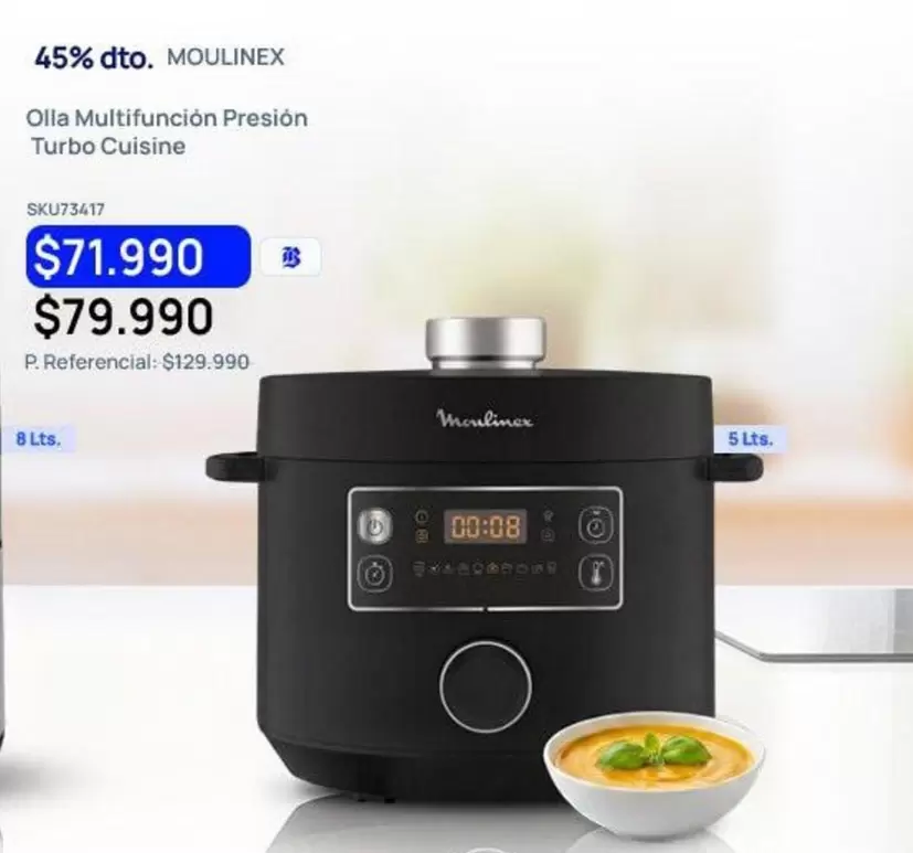 Moulinex - Olla Multifuncion Presion Turbo Cuisine