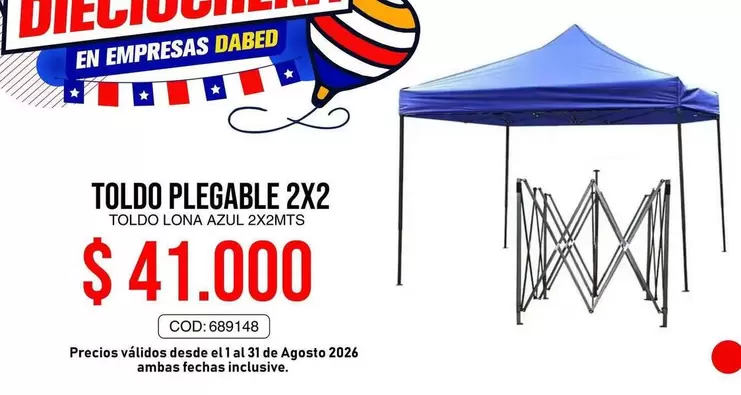 Toldo Plegable 2x2