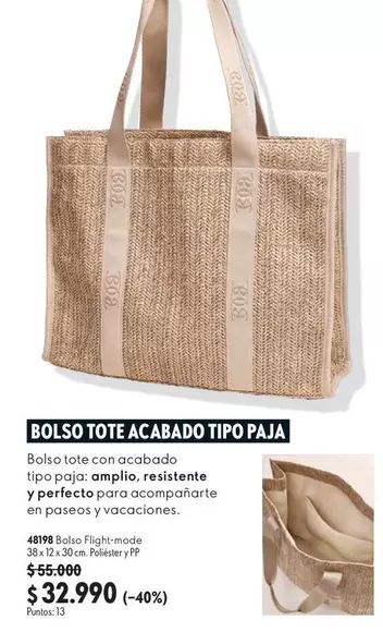 Bolso Tote Acabado Tipo Paja