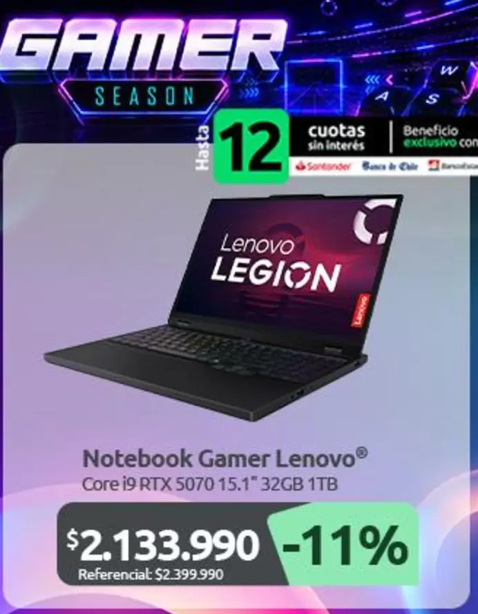 Lenovo - Notebook Gamer
