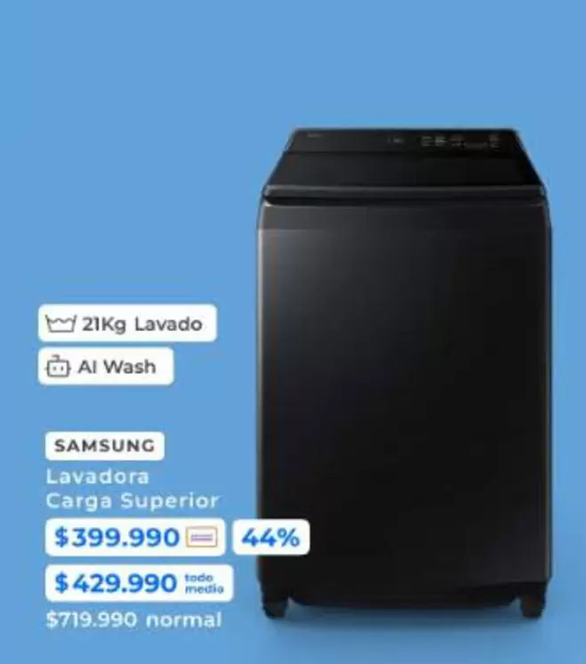 Samsung - Lavadora Carga Superior