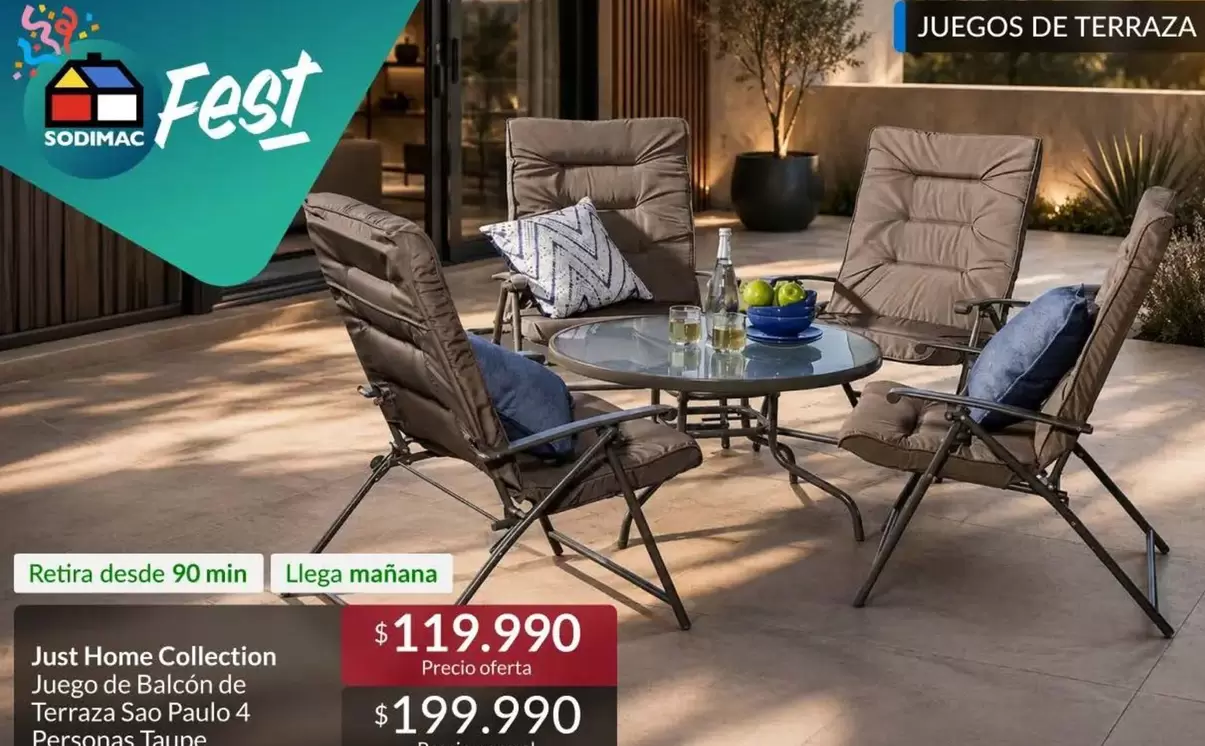 Just Home Collection Juego De Balcon De Terrazas