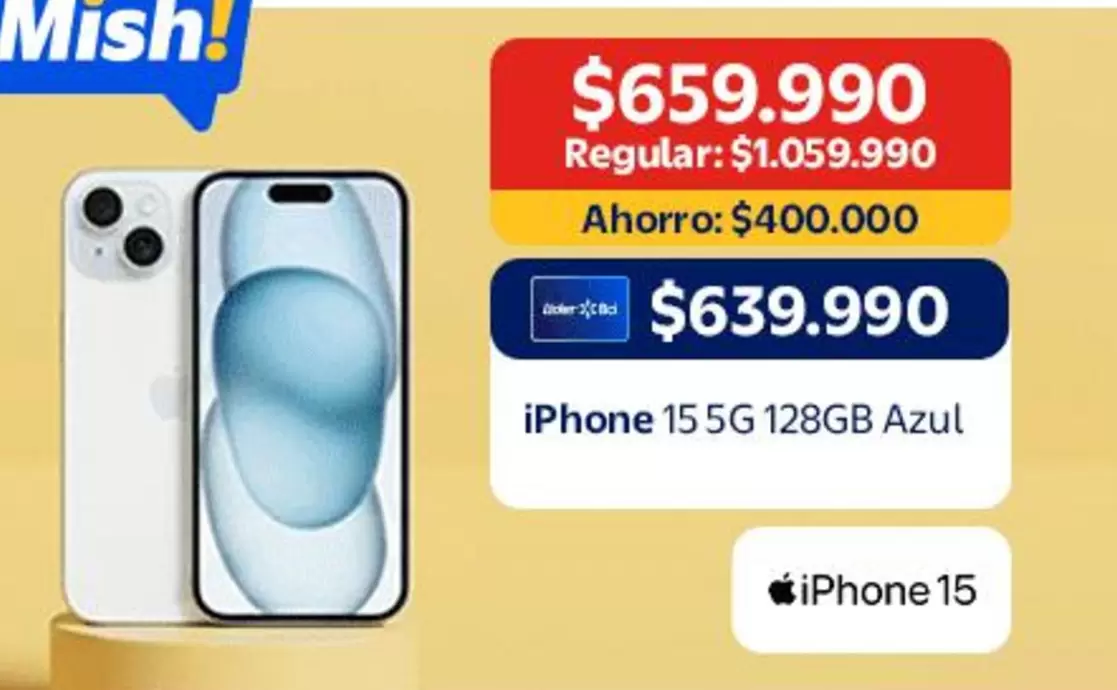 Iphone 15 5G 128GB Azul