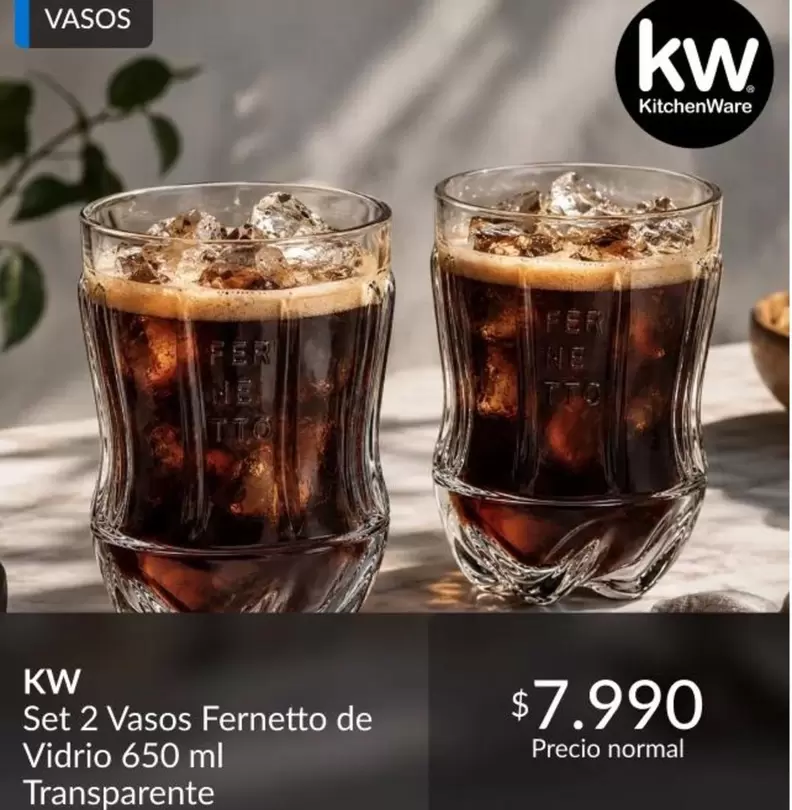 KW - Set 2 Vasos Fernetto De Vidrio