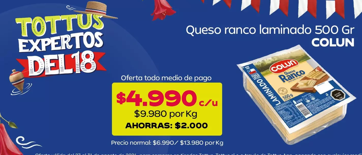 Colun - Queso Ranco Laminado