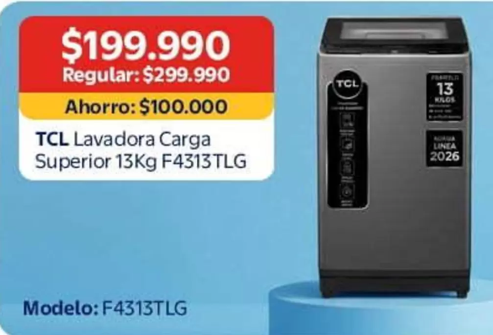 TCL - Lavadora Carga Superior 13kg F4313TLG