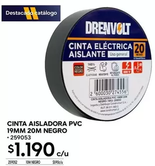 cinta aisadora pvc 20m negro