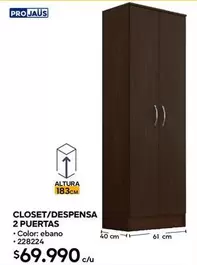 Closet/despensa 2 Puertas