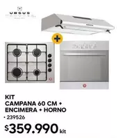Kit Campana 60 Cm + Encimera + Horno