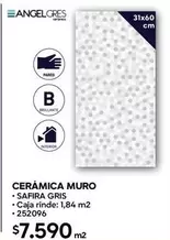 Cerámica Muro Safira Gris