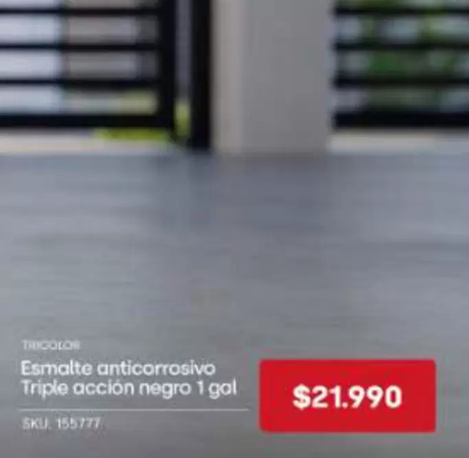 Tricolor - Esmalte Anticorrosivo Triple Accion Negro 1gal